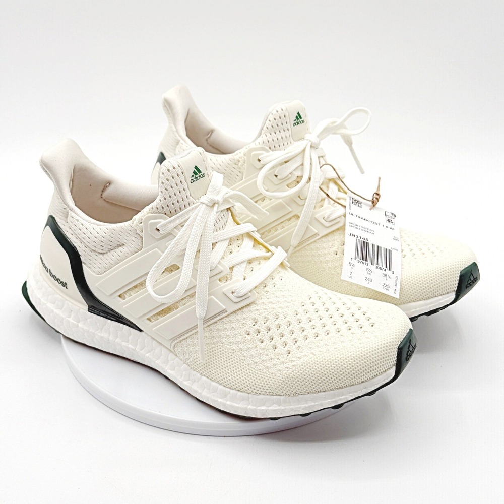 Adidas Ultraboost 1.0 Womens Shoes Size 7‎ White/Green JR3145, NEW